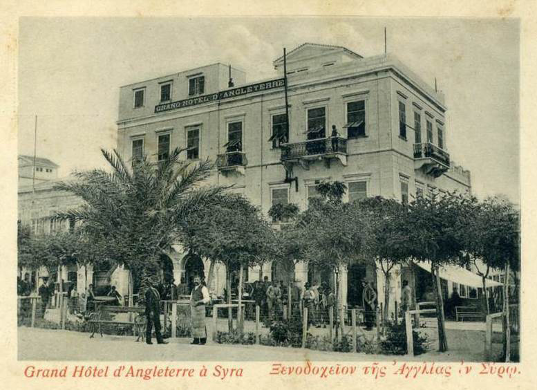 An old postcard featuring the Grand Hotel d'Angleterre