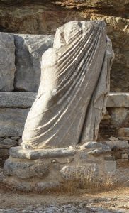 Half torso of a statue at Ancient Minoa