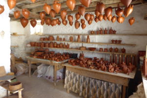 Kostas' pottery pieces - thrown, fired and ready for sale